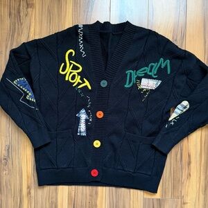 Ebossy Black cable knit chunky women’s Sweater